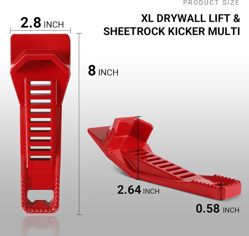 Calvana (2-Pack) XL Drywall Lift & Sheetrock Kicker Multi-Tool Set with Built-In Drywall Rasp Tool & Bottle Opener, Ideal for Wall Panels & Door Installation, XL Size Drywall Tools - Image 2